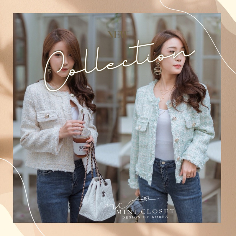 เสื้อคลุมผ้าทวีต มีซับใน กระดุมทอง #minicloset