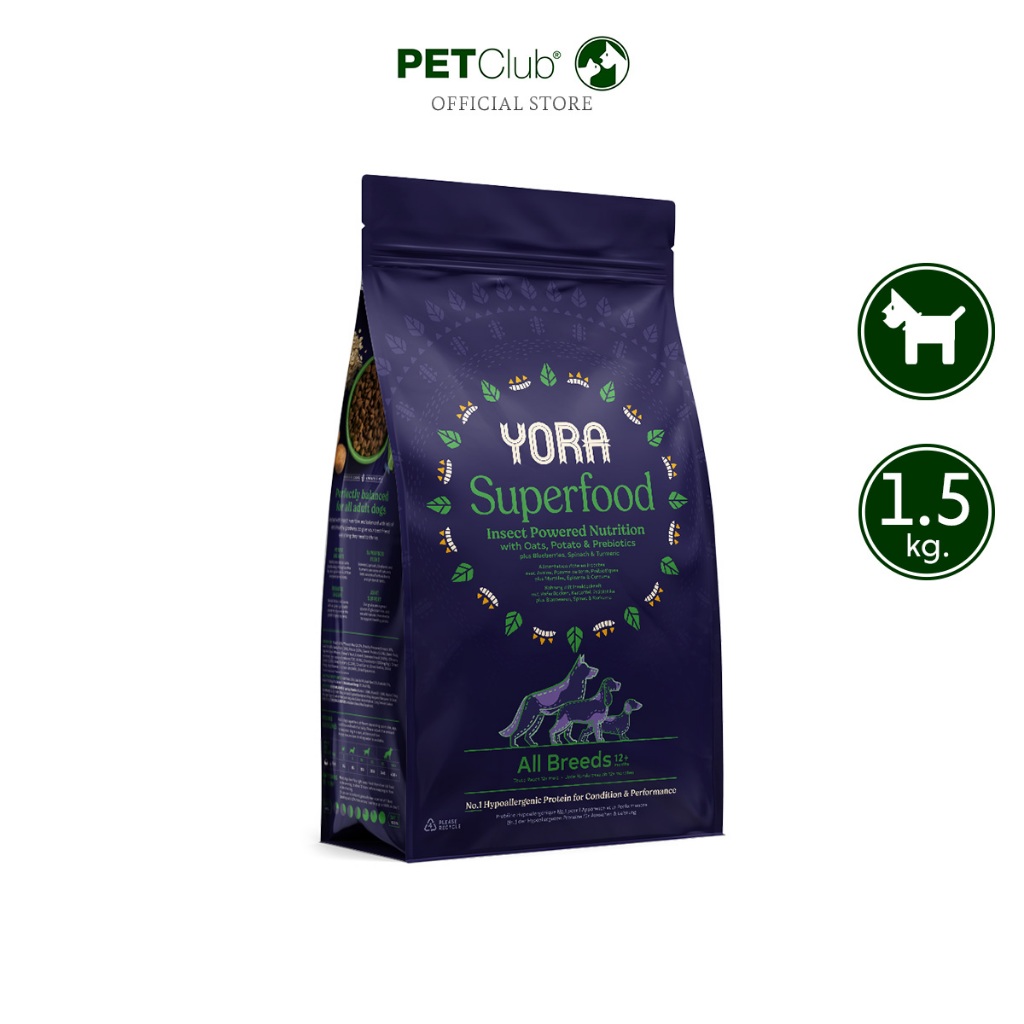 [PETClub] YORA All Breeds - อาหารสุนัขโปรตีนแมลง [1.5kg.]