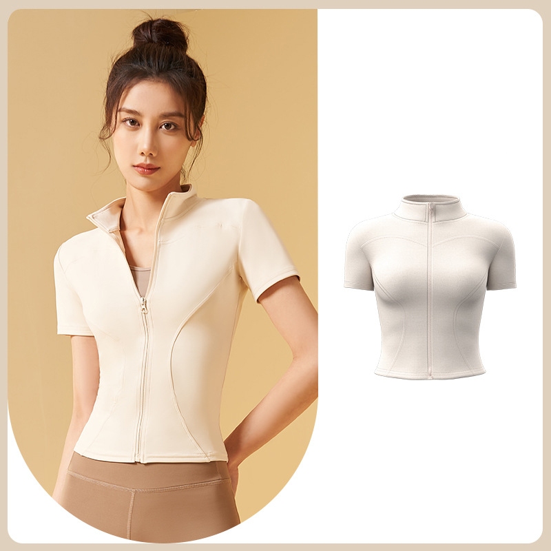 mvp sport ซิปคอยืน  เสื้อกีฬาแขนสั้น เสื้อแจ็คเก็ตลำลองสำหรับวิ่งกลางแจ้ง เสื้อกีฬา - 2