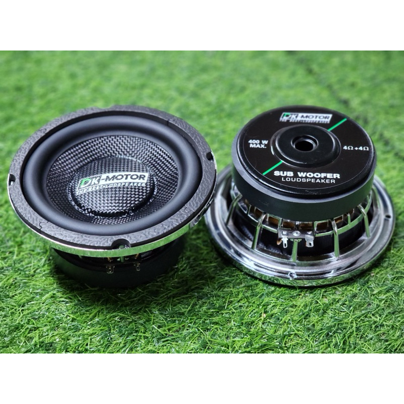 ซับ6.5นิ้ว DK MOTOR หน้าแคปล่า หมวกแคปล่า โครงหล่อเงา วอยส์คู่ แม่เหล็ก120/20 v35 ดอกเบส 6.5" (1ดอก)