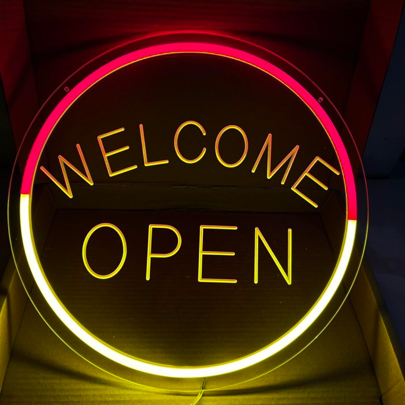 ป้ายไฟ ป้ายไฟร้าน ป้ายไฟตัวอักษร ป้ายไฟled ป้ายไฟwelcome open 40cm650บาท