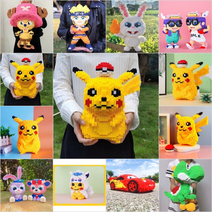 💛ของเล่นตัวต่อ💛 ขนาดใหญ่ ลายการ์ตูนอนิเมะน่ารัก ของขวัญวันเกิด สําหรับเด็กผู้ชาย และเด็กผู้หญิง
