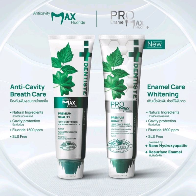 เดนทิสเต้ ยาสีแฟน แปรงแห้ง ฟลูออไรด์ 1500 PPM 100กรัม Dentiste Anticavity Max 100g. Anticavity Max F