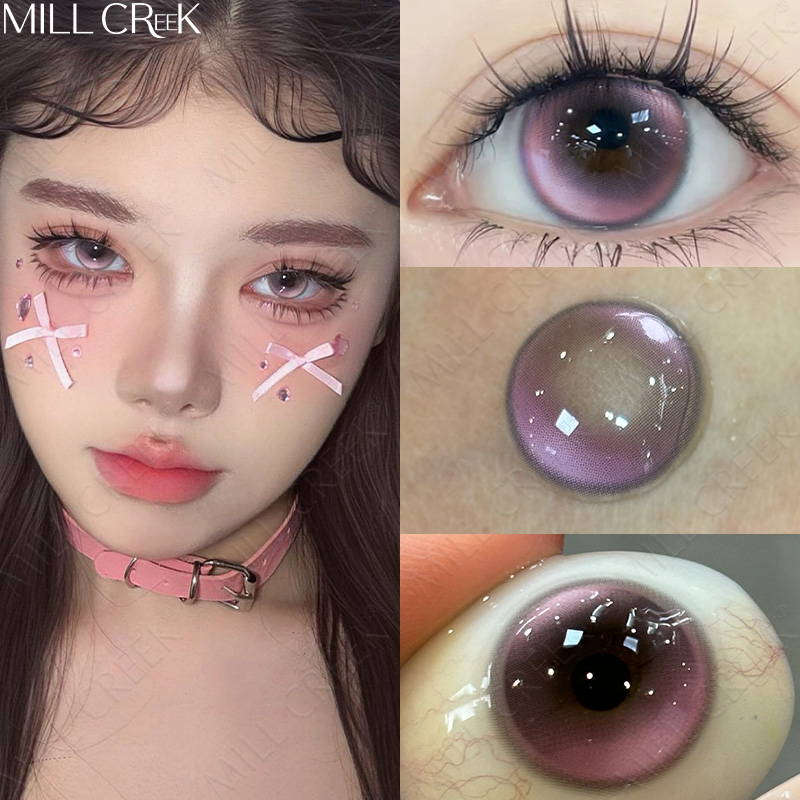 [ Free Gift ]MILL CREEK คอนแทคเลนส์สี เลนส์บิ๊กอายน่ารัก สีชมพู 14.5mm 12 เดือน คอนแทคเลนส์ 0.00องศา