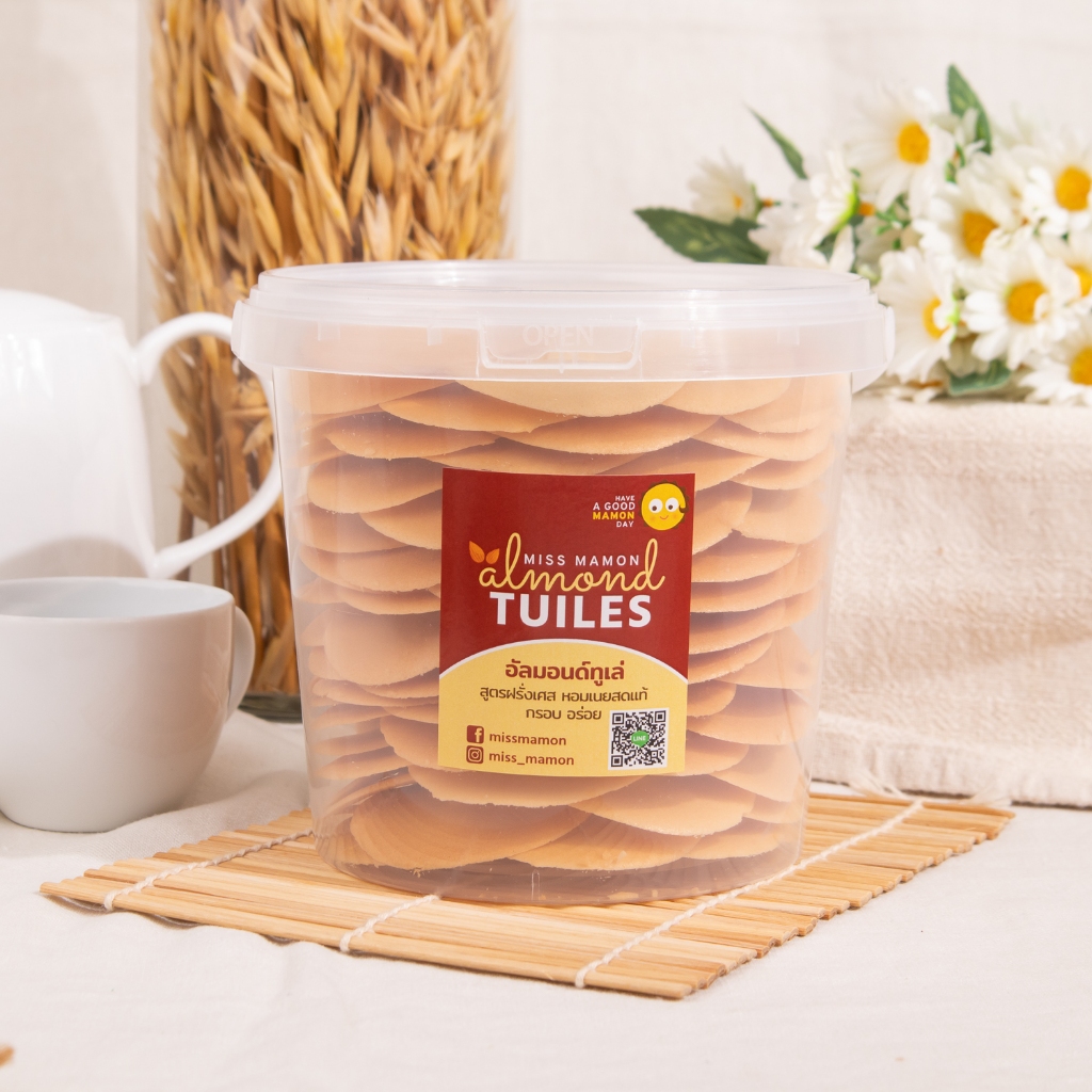 Miss Mamon ทูเล่วานิลลา (ใหญ่) อัลมอนด์ตูเล่ แผ่นบางกรอบ เนยแท้ หอมกลิ่นวานิลลา อัลมอนด์ทูลเล่
