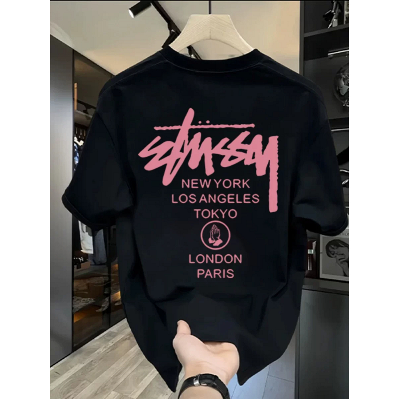 Top.street เสื้อยืด oversize อักษรสีแดง พิมพ์ลาย แขนสั้น คอกลม ทรงหลวม สไตล์เกาหลี เสื้อ