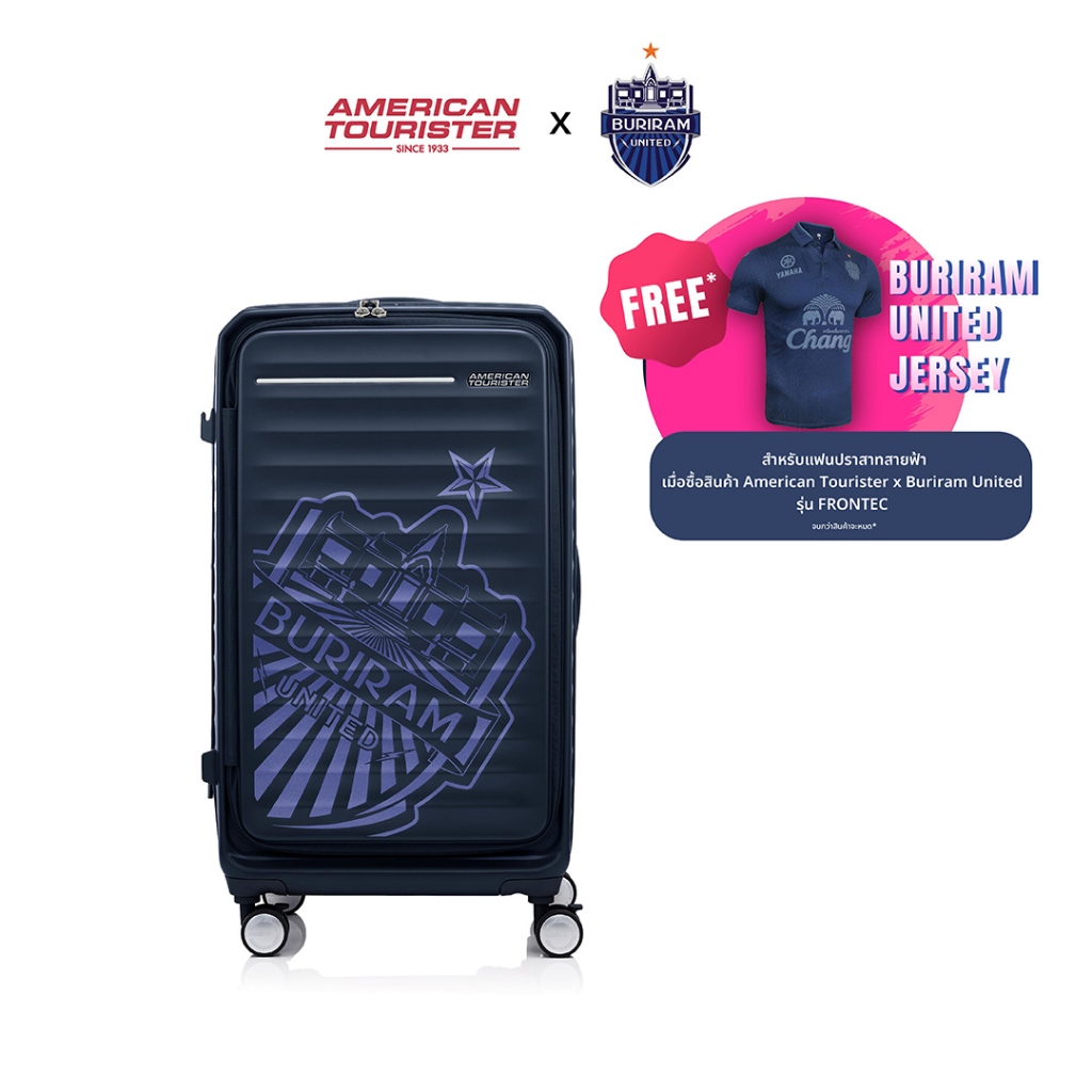 AMERICAN TOURISTER กระเป๋าเดินทางล้อลาก รุ่น Frontec Trunk x 𝐁𝐮𝐫𝐢𝐫𝐚𝐦(28นิ้ว ขยายได้ สี Navy) SP 76/2