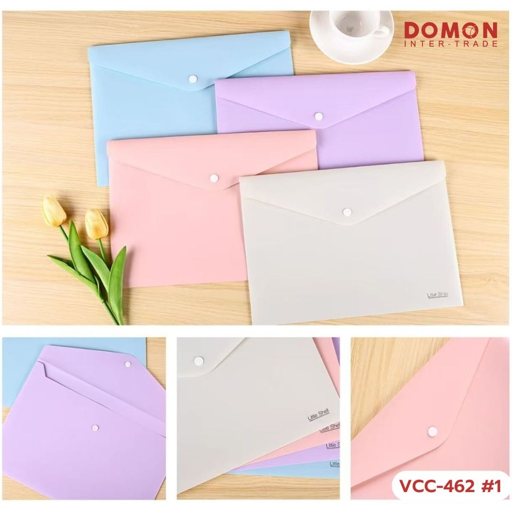 VCC-462 🌸 แฟ้มสำหรับจัดเก็บเอกสาร แฟ้ม 1 กระดุม ขนาด A4  ลายการ์ตูน