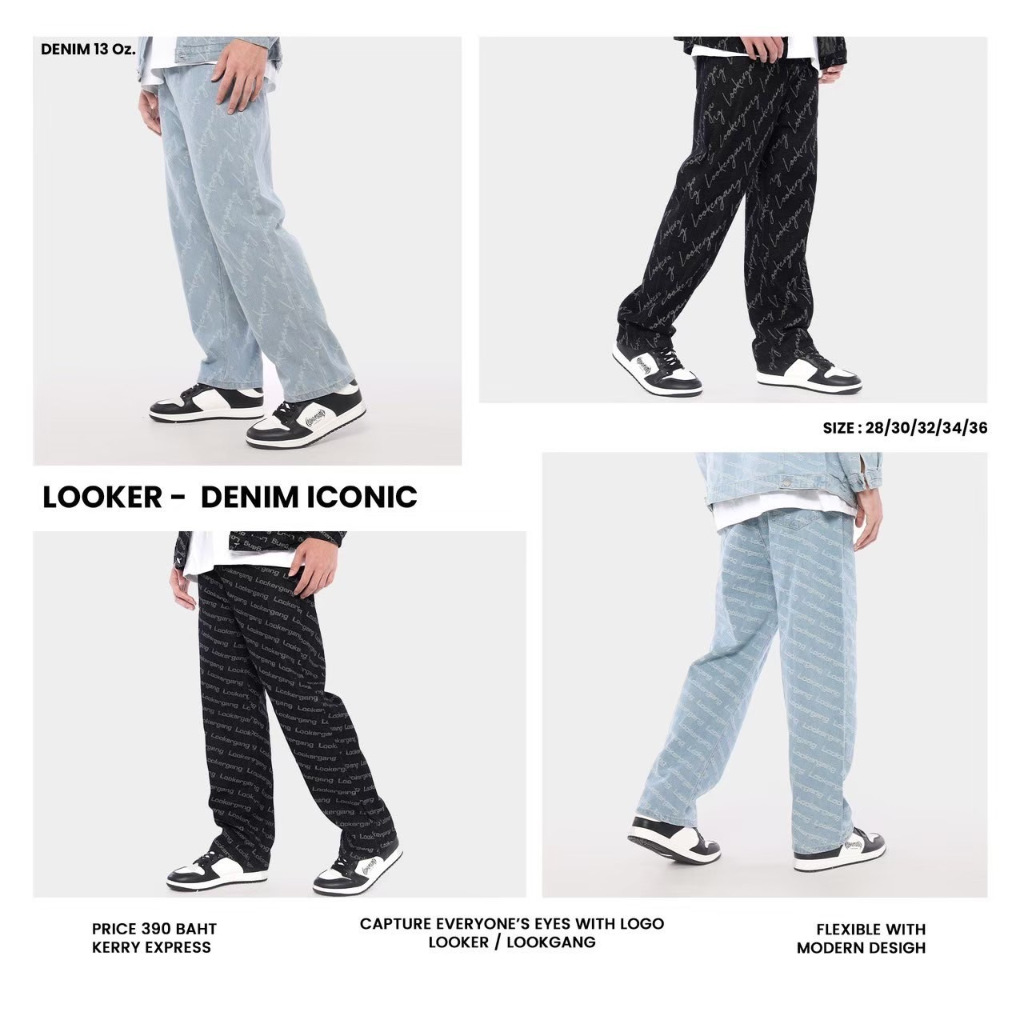 LOOKER - BLACK DENIM ICONIC กางเกงยีนส์เดนิม (ลดไซส์1ไซส์) (9%Clothing)