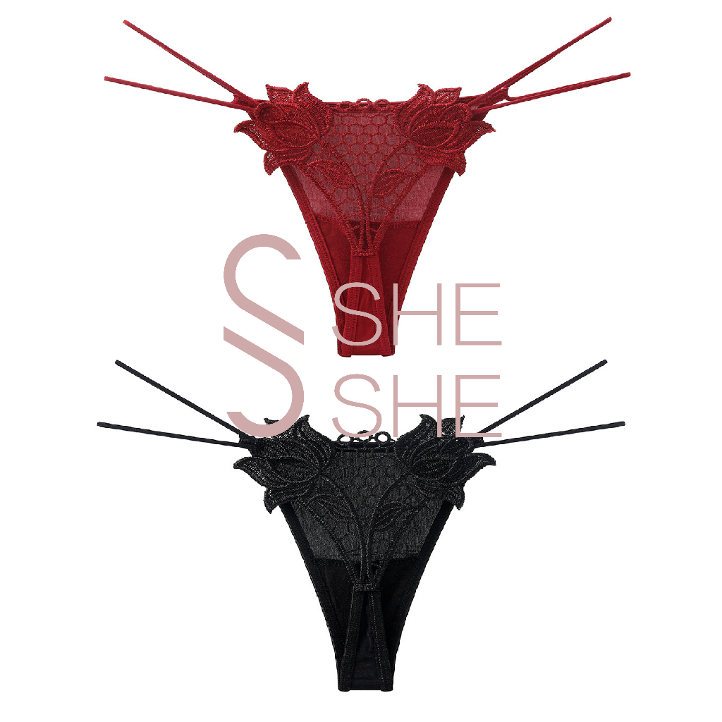 【sheshe】#D-009 เซ็กซี่ กางเกงชั้นในผู้หญิงจีเป็นเ รุ่นที่กำลังได้รับความนิยม ห่วงกลาง สายสี่เส้น