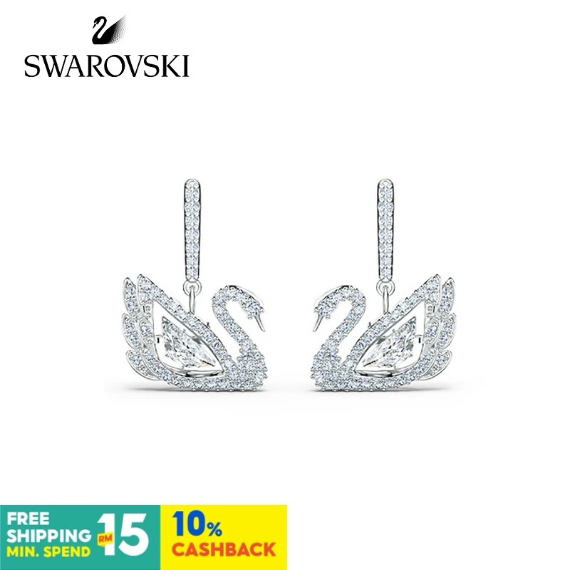 Swarovskต่างหู รูปหงส์ ครบรอบ 125 ปี พรีเมี่ยม