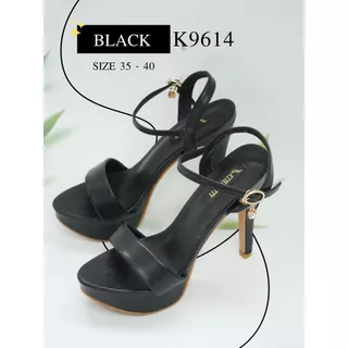K9614 รองเท้าส้นสูง หนัง PU หนังนิ่ม ส้นแหลมสูง 5 นิ้ว เสริมหน้า 1 นิ้ว