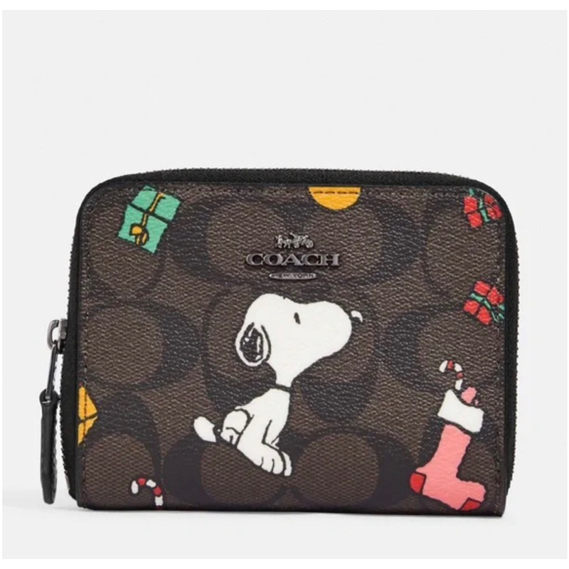 กระเป๋าสตางค์ coach x peanuts snoopy แท้ 100%