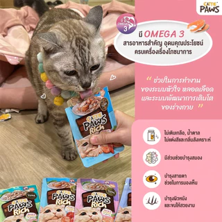 [ยกโหล] Cattie Paws Rich แคทตี้ พาวส์ ริช อาหารเปียกแมว แมวโต ไม่เติมเกลือ ไม่เค็ม ขนาด 70 กรัม ยกกล่อง จำนวน 12 ซอง