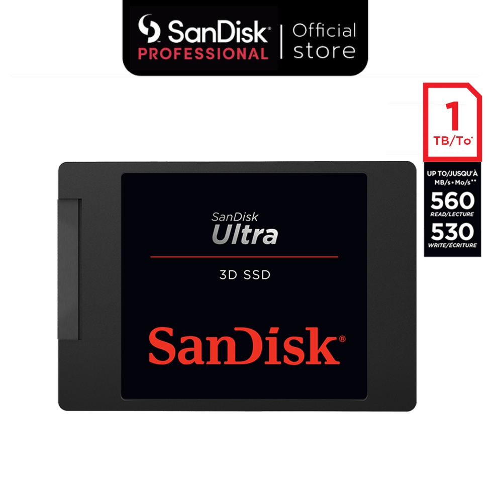 SanDisk Ultra 3D SSD, SDSSDH3-500G, 500GB-1TB SR560/SW510MB/s, รับประกัน 5 ปี