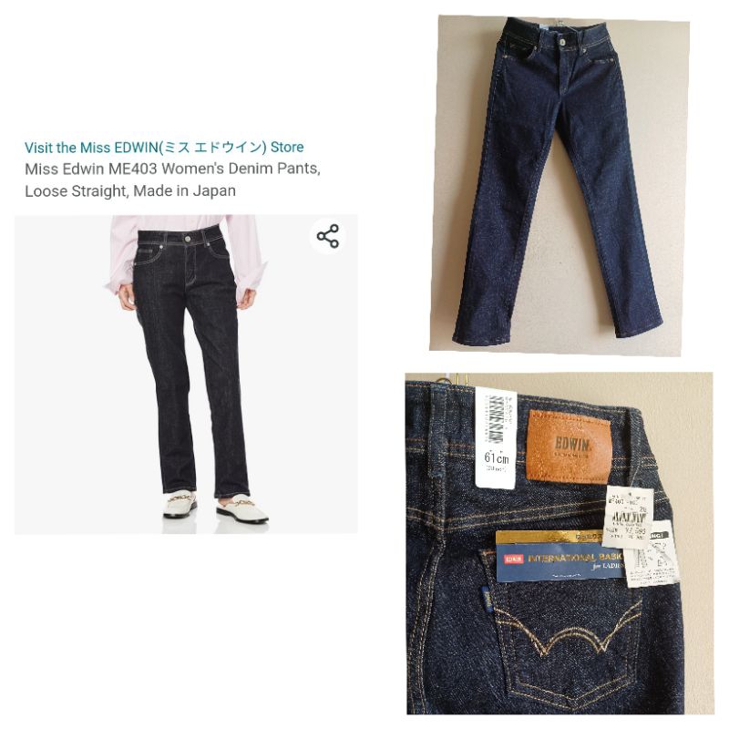 Edwin ME403 International Basic Jeans Ladies 61cm. 28inch รอบเอว 29นิ้ว ใหม่-ตำหนิสีตกด้านใน