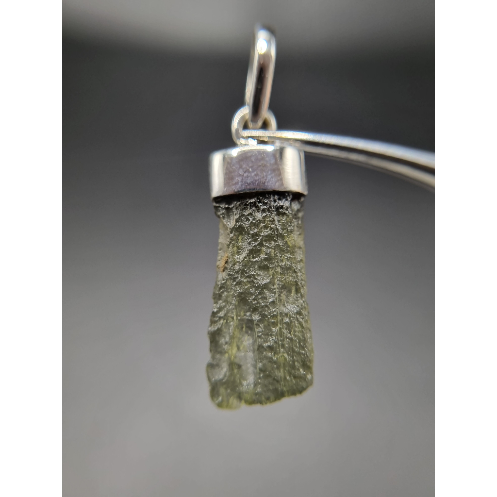 จี้ Moldavite เงินแท้ Silver AG 925/1000 Czech republic MJ24-AG24 1.6g