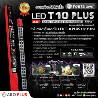 หลอดไฟ LED T10  plus 2in1 แบบ 4 แถว สีขาว