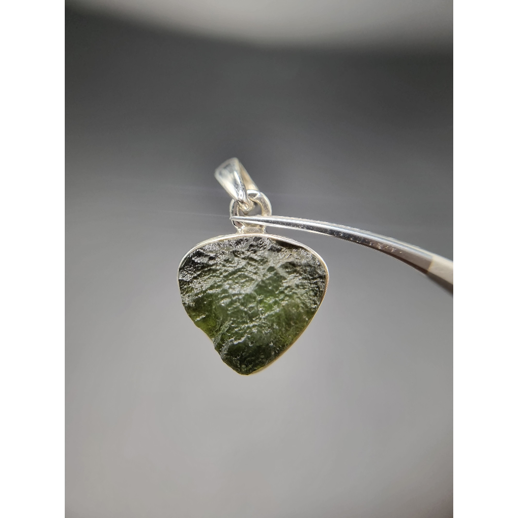 จี้ Moldavite เงินแท้ Silver AG 925/1000 Czech republic MJ24-AG7 3.3g