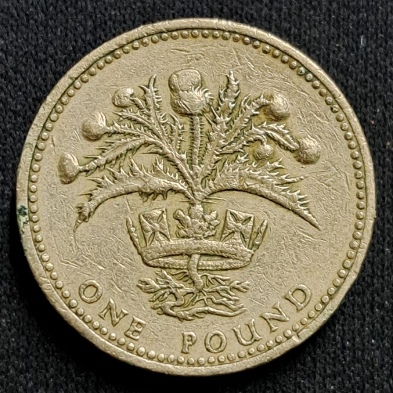 เหรียญต่างประเทศ อังกฤษ United Kingdom 1 Pound ปี 1984 ผ่านการใช้งาน สภาพสวยๆ #70