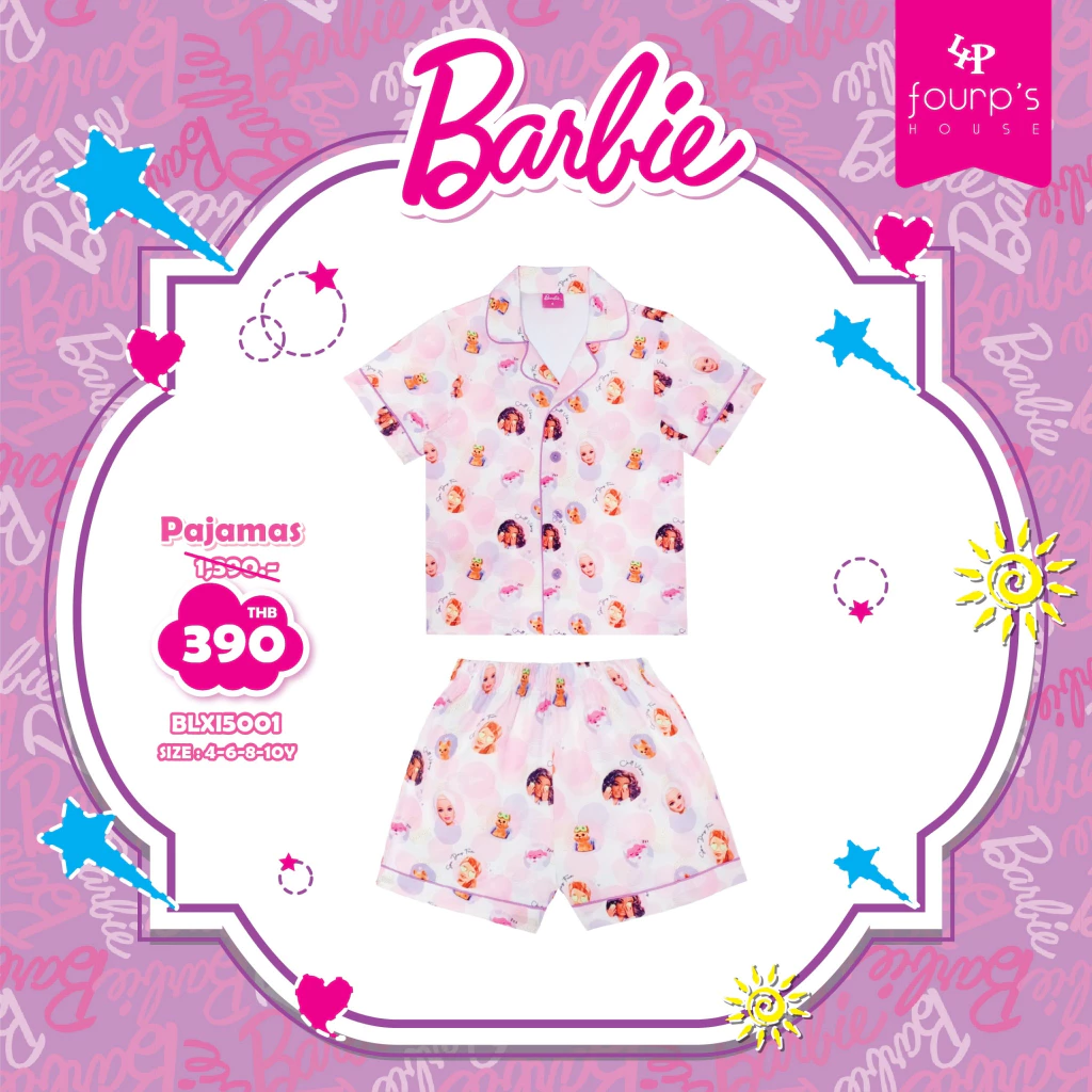 BARBIE : ELXI5001 ชุดนอนเด็กลิขสิทธิ์แท้