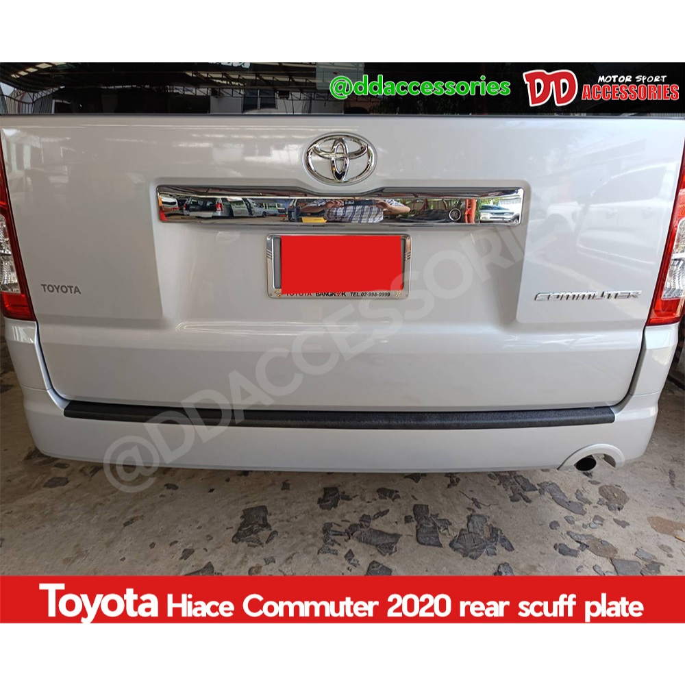 กันรอยท้าย กันรอยกันชนท้าย commuter 2019 2020 2021 2023 2024 หน้ายาว Hiace 300 สีดำผิวเปลือกส้ม SP