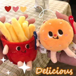 🔥🍗🍔🥤พร้อมส่ง🍗🍔🥤🔥พวงกุญแจ จี้ตุ๊กตาแฮมเบอร์เกอร์ เฟรนช์ฟรายส์ โทสต์ ชิคเก้นแบบนิ่ม สำหรับเป็นของขวัญ ของชำร่วย