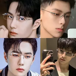 [จัดส่งจากกรุงเทพฯ]แว่นสายตาสั้นแว่นกรองแสงไร้กรอบเลนส์ออโต้ออกแดดเปลี่ยนสี กันรังสีSuper Auto LensกันUV99%แฟชั่น Unisex
