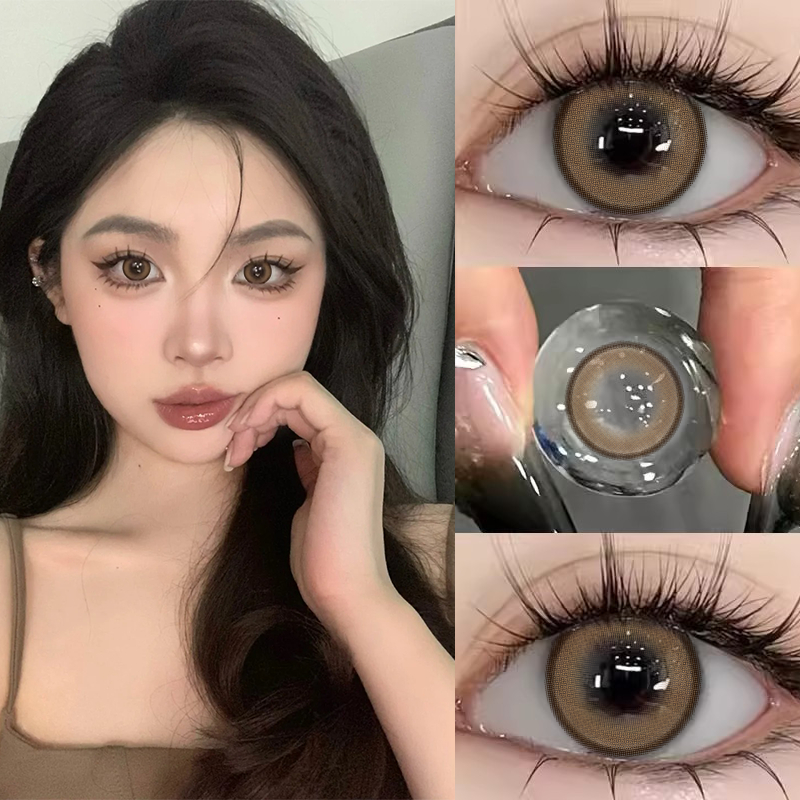 คอนแทคเลนส์สีธรรมชาติ 1 คู่สำหรับดวงตาที่มีสายตาสั้น Diopter ตาคุณภาพสูงเลนส์แต่งหน้ารายปีการจัดส่งที่รวดเร็วทุกปี