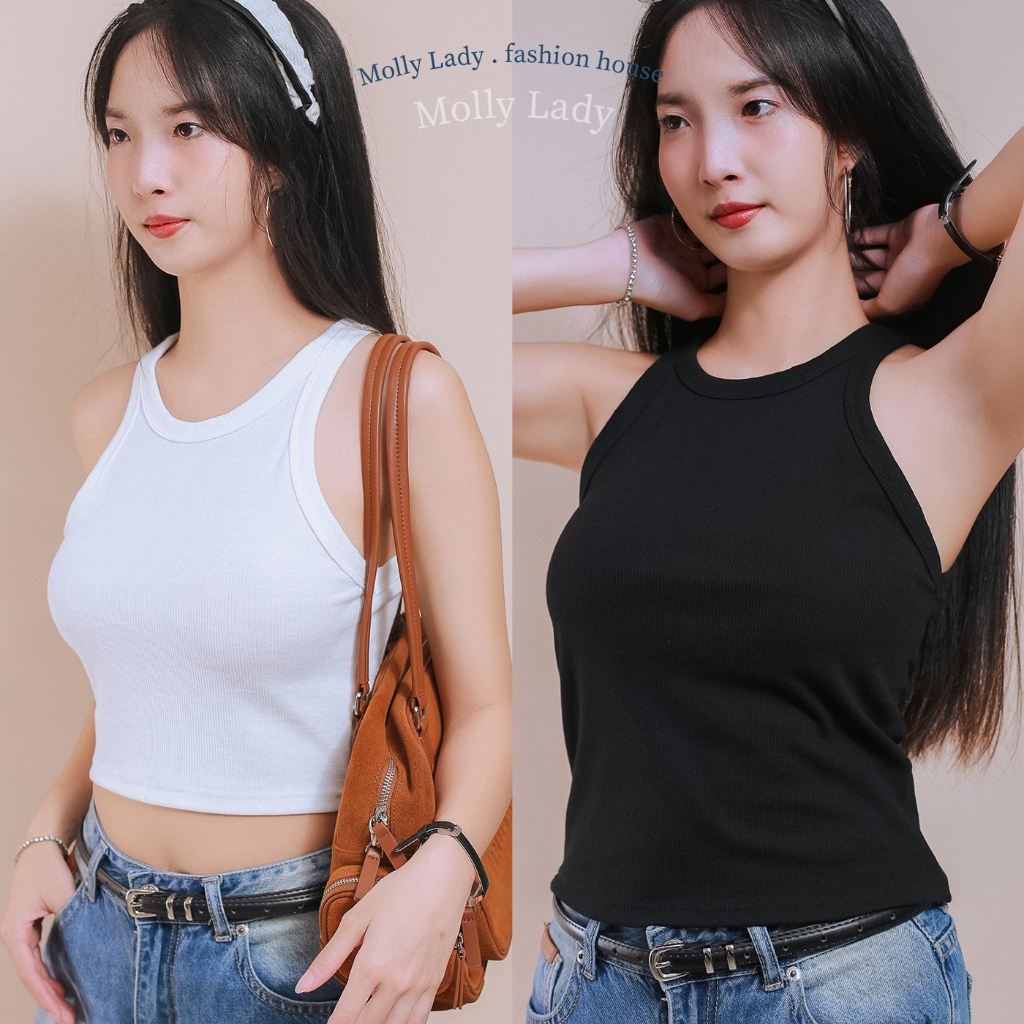 งาน Uniqlo เสื้อกล้ามสีพื้น เรียบๆแต่ดูดี ต้องมีติดตู้ใส่ได้ทุกโอกาสแมทซ์ได้ทุกลุค Uniqlo Basic ครอป