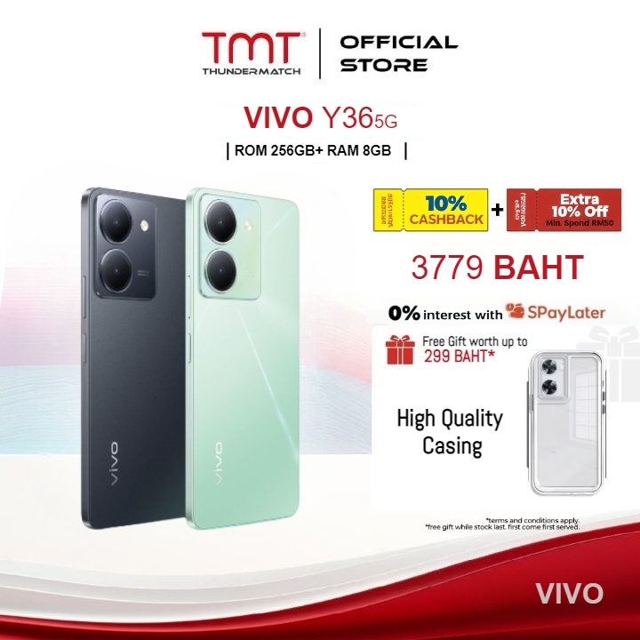 [โทรศัพท์ศูนย์ไทย-มือถือ] ใหม่ล่าสุด VIVO Y36 5G [8GB+256GB] ชิปเซ็ต IPS LCD 6.64 นิ้ว แบต 5000mAh ชาร์จเร็ว