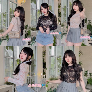 💕ShopBypuy💕บอดี้สูทลูกไม้คอกลมแขนสั้นแซ่บๆ🔥มีแขนยาวมาเพิ่ม❌ไ…