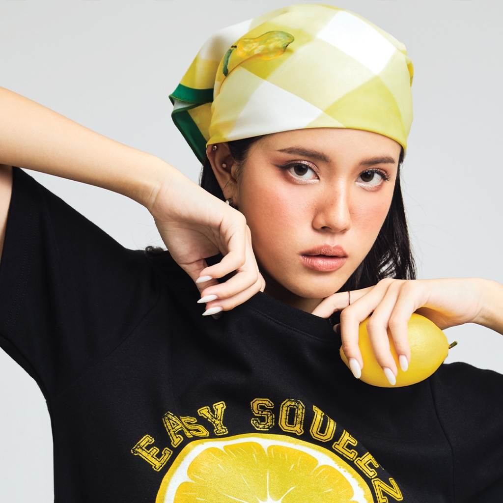 [CEREAL KILLER] ผ้าโพกผม Wrap around Top ลาย Lemon (CK032)