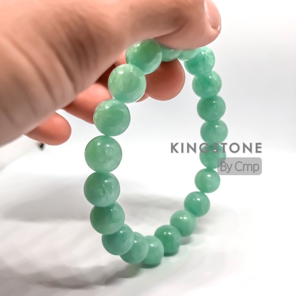 GREEN APPLE JADE หยกพม่าสีเขียวแอปเปิ้ล ช่วยให้ชีวิตมีความสุขสมบูรณ์ มีความพรั่งพร้อมในทุกๆด้าน 6 8 10 12 มม.