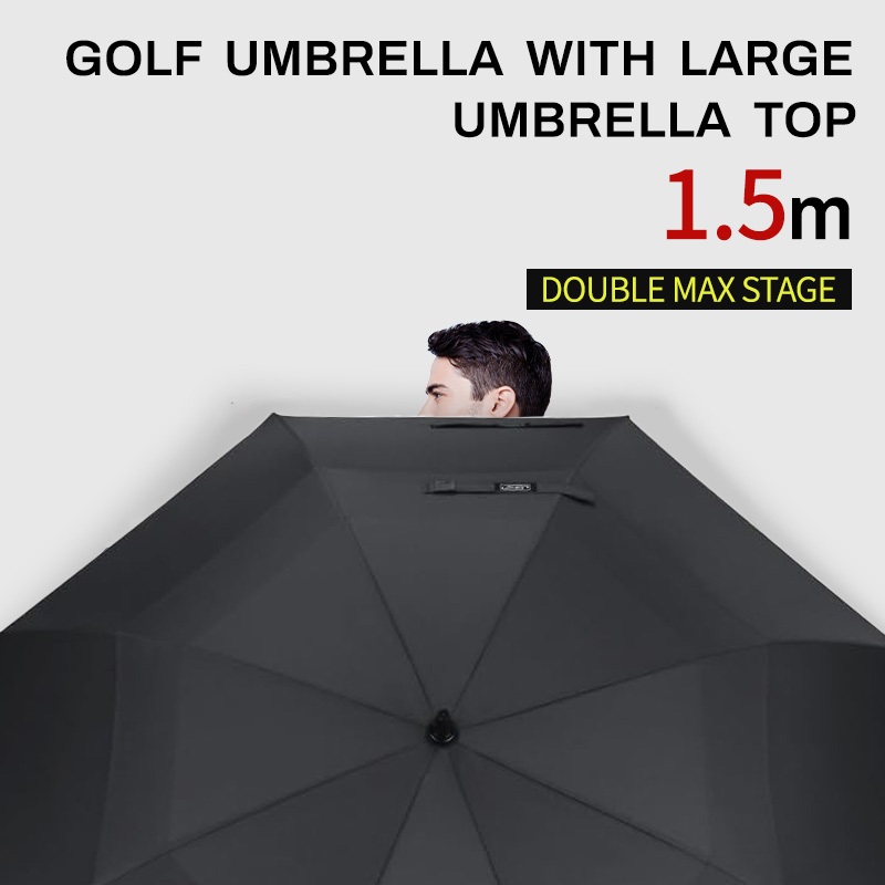 ร่มอัตโนมัติ ร่มกอล์ฟ อัตโนมัติเปิด 2ชั้น กันuv 100% 52/59in Auto 2 layers Golf Umbrella