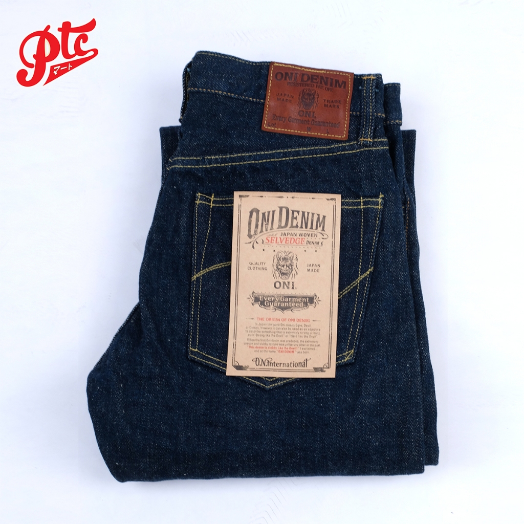 กางเกงยีนส์ ONI DENIM ONI-288ZR-ECRU REGULAR STRAIGHT 20 Oz  SECRET DENIM MADE IN JAPAN