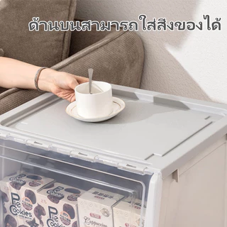 ล่องพลาสติก ฝาสไลด์ กล่องใส่ของเปิดด้านหน้า ลังอเนกประสงค์ กล่องพลาสติก พลิกปก ใช้เก็บของ มีฝาหน้า