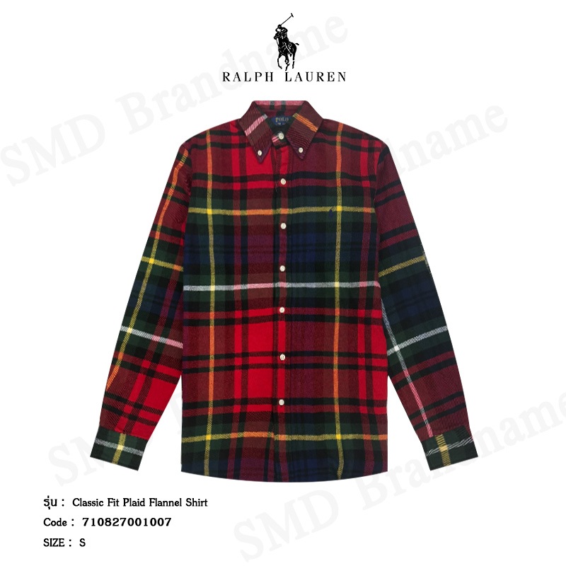 Polo Ralph Lauren เสื้อเชิ้ต รุ่น Classic Fit Plaid Flannel Shirt Code: 710827001007