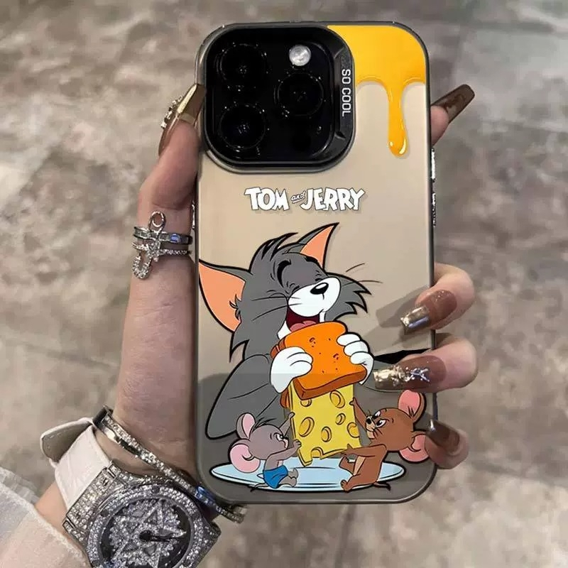 Keroro เคสโทรศัพท์มือถือ iphone16promax ใหม่ iphone15 ความรู้สึกระดับไฮเอนด์ 14pro แมวและเมาส์ 13 การ์ตูน 12 เลเซอร์ 8บว