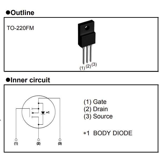 มอสเฟต R6009ENX (จำนวน 10ชิ้น) 600V 9A 40W TO-220 ROHM ของแท้