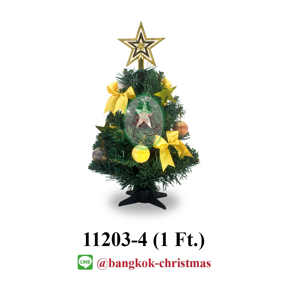 (11203-4 ) ของประดับตกแต่งเทศกาลคริสต์มาส ต้นสนประดับ ขนาด 1 ฟุต