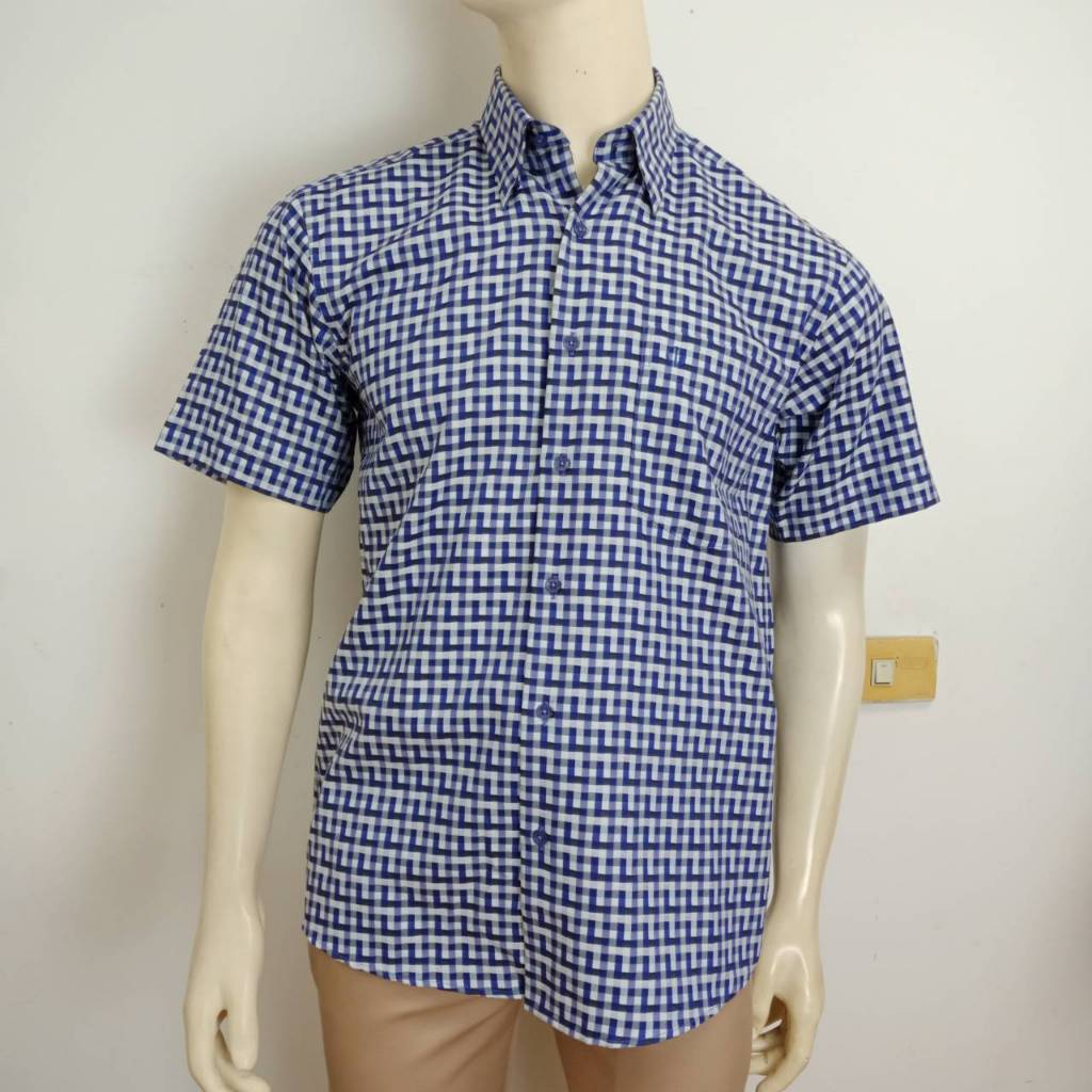 Alain Delon เสื้อเชิ้ตแขนสั้น ทรง Basic ชายเสื้อเว้า รุ่น ALC038-1