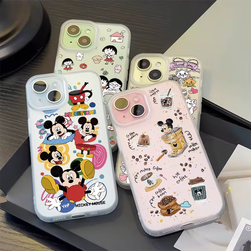 เข้ากันได้สําหรับ แบรนด์อินเทรนด์การ์ตูนMickeyน่ารักลูก iphone 16 7 8 Plus XS MAX 16 XR 14 12 15 11 13 Pro MAX 7Plus X