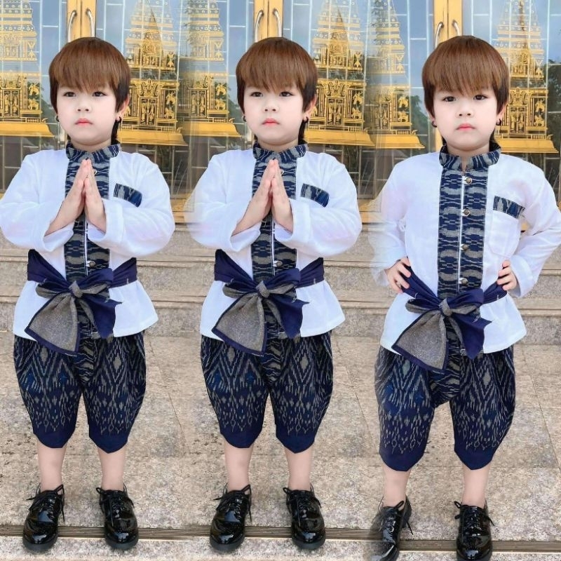 #Tn ชุดไทยพื้นเมืองเด็กชาย ชุดลาว ชุดอีสานเด็ก งาน 3 ชิ้น