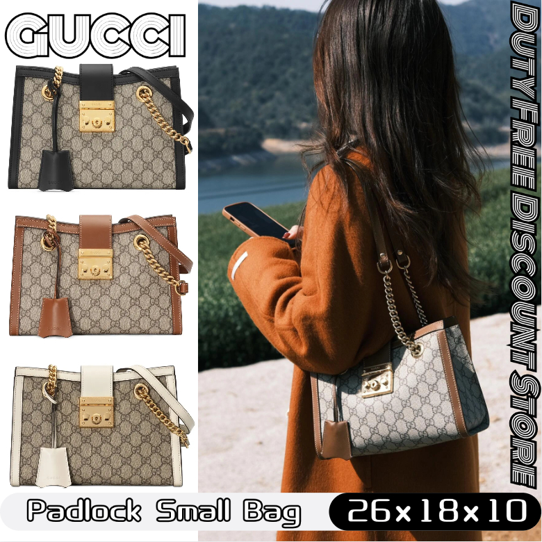 💼GUCCI Padlock Small Shoulder Bag กุชชี่✨กระเป๋าใต้วงแขน/ถุงสายโซ่ 498156