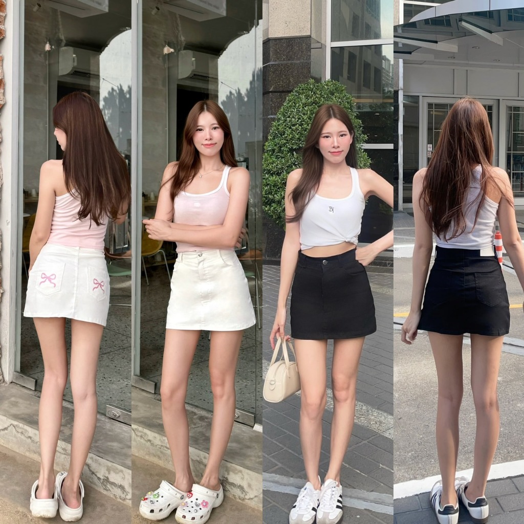 BABEJUB.X l Mini Skirt กระโปรงยีนส์สั้นมีซับใน ทรงสวยเป้ะ