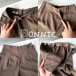 (มี 2 ความยาว) Bonnie Pants กางเกงซิปหลังขากระบอก ผ้าลิลลี่ พริ้ว ยับยาก (กระเป๋าเนื้อผ้าในตัว) ป้ายJanjistyle