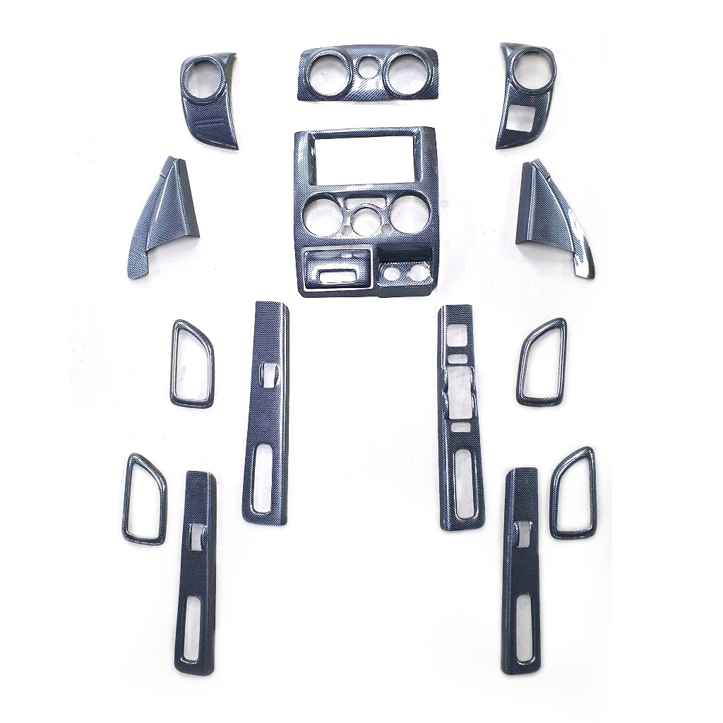 ชุดแต่งภายใน ISUZU MU-7 2007 - 2013 คอนโซล ลายเคฟล่า หน้าจอ LCD เกียร์ออโต้/เกียร์ธรรมดา (16ชิ้น)MU7