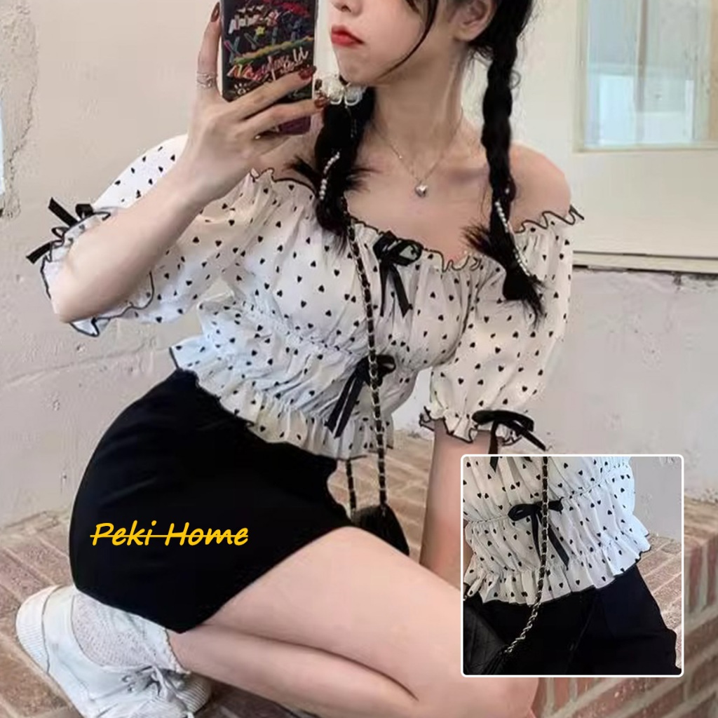พร้อมส่ง เสื้อเชิ้ตผู้หญิงแขนฟู สไตล์หวาน