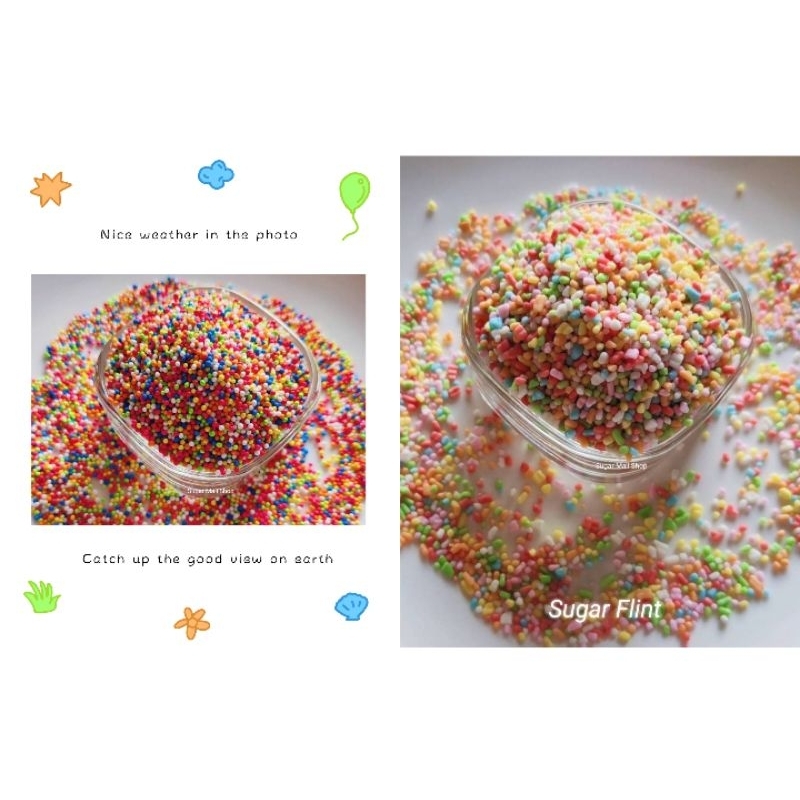 น้ำตาลแต่งหน้าเค้ก  Sugar Sprinkle สีRainbow แบ่งขาย 25 กรัม/50กรัม